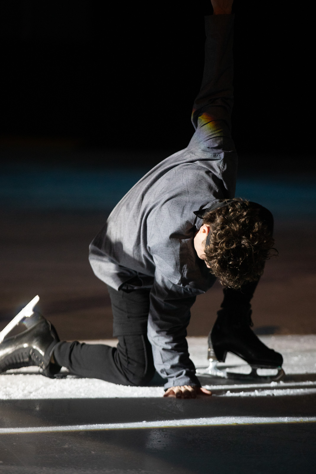 Sam Dafoe performing on the ice